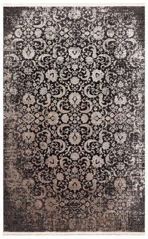Безворсовый ковёр из вискозы Canary Urban 02 чёрный с коричневым, 130&times;190 см URB_02_Antrasit_Vizon фото