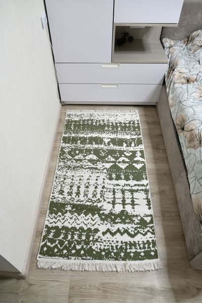 Безворсовий бавовняний килим Canary 975 білий/зелений, 80&times;150 см CNR-2130 фото