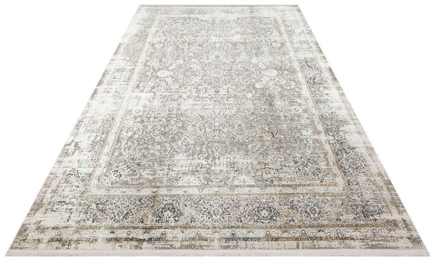 Безворсовый бамбуковый ковёр Canary Lino 29 серый с бежевым, 300&times;400 см LN 29 Cream Gold фото