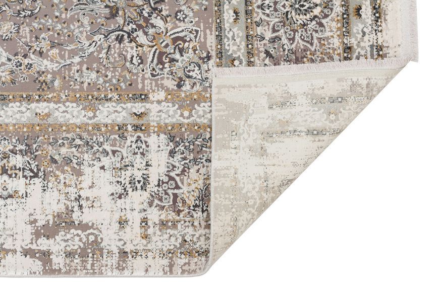 Безворсовый бамбуковый ковёр Canary Lino 29 серый с бежевым, 300&times;400 см LN 29 Cream Gold фото