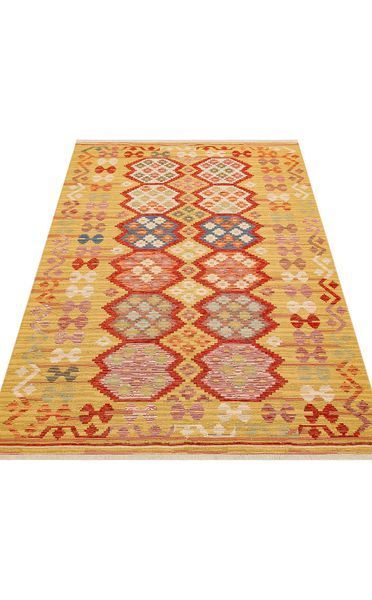 Безворсовий бавовняний килим Canary Reed 03 червоний/жовтий, 160&times;230 см CNR-1695 фото