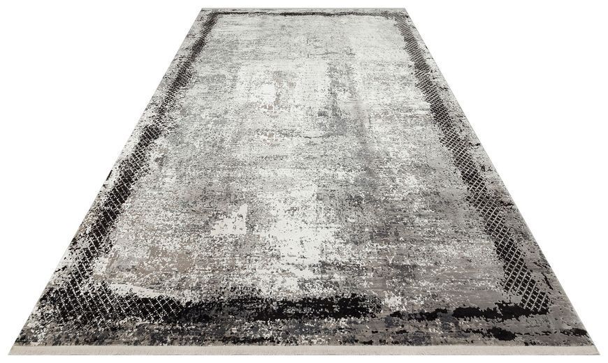 Безворсовый бамбуковый ковёр Canary Lino 26 серый с антрацитовым, 300&times;400 см LN_26_Grey_Black фото