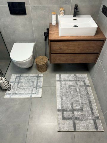 Набір килимків для ванної та туалету Canary Model 20 сірий, 60&times;100 / 60&times;50 см model 20 фото