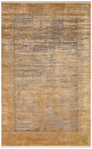 Безворсовый бамбуковый ковёр Canary Lino Dyed 02 коричневый с золотым, 300&times;400 см LND 02 Antik Gold фото