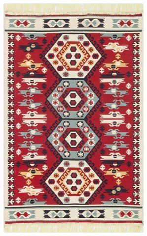 Безворсовый хлопковый ковёр Canary Aura 30 красный, 80&times;150 см AU 30 Red фото