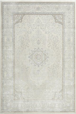 Безворсовый бамбуковый ковёр Canary Mood 4604 Anemone серый с молочным, 200&times;300 см CNR-1038 фото