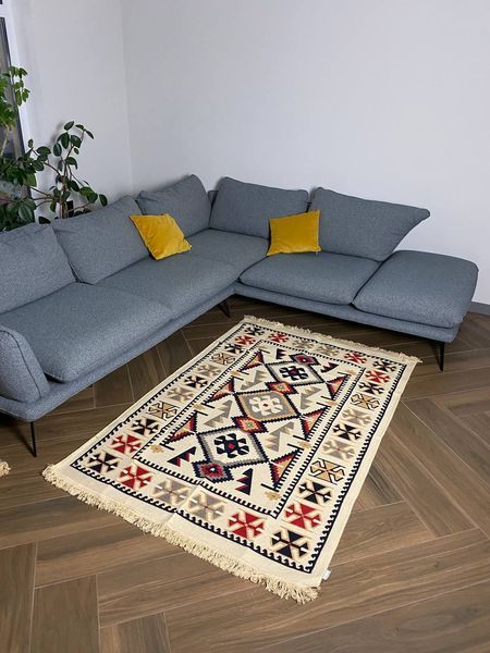 Безворсовый хлопковый ковёр Canary AR 008 красный/жёлтый, 160&times;250 см AR008 фото