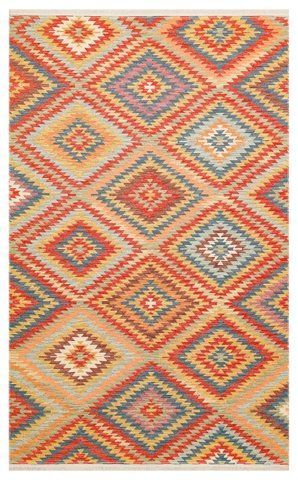 Безворсовый хлопковый ковёр Canary Reed 07 красный/оранжевый, 80&times;150 см CNR-1705 фото